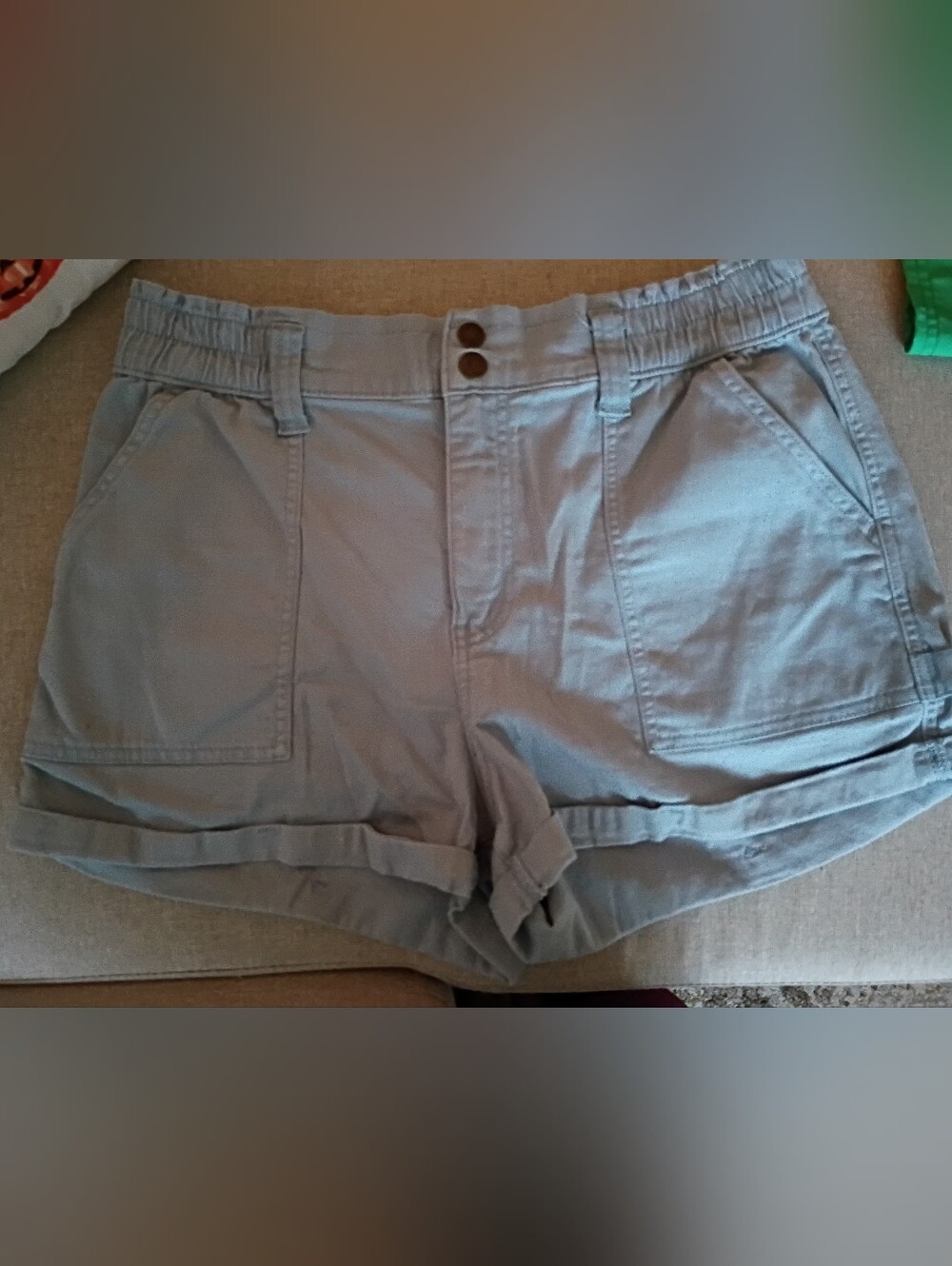 Arizona Jean Company Light Blue Rolled-Hem Utility Shorts